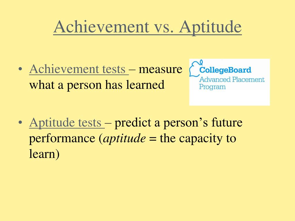 An Achievement Test Vs Aptitude