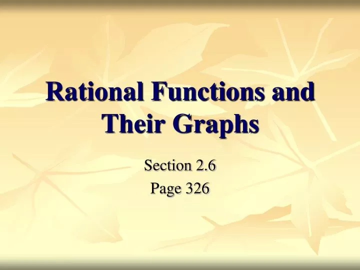 rational functions and their graphs n.
