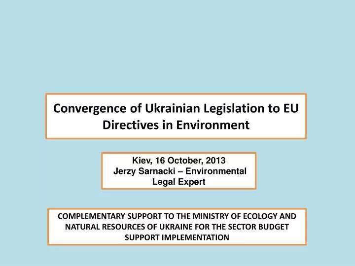 convergence of ukrainian legislation to eu directives in environment n.