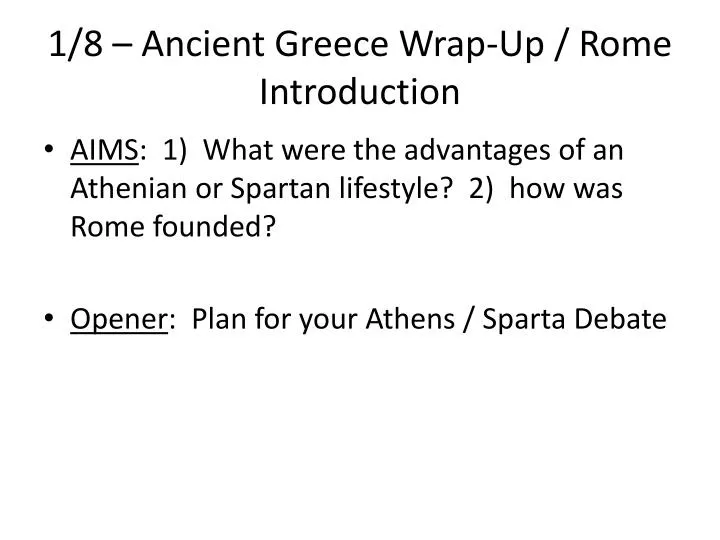 1 8 ancient greece wrap up rome introduction n.