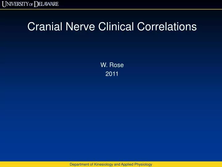cranial nerve clinical correlations w rose 2011 n.