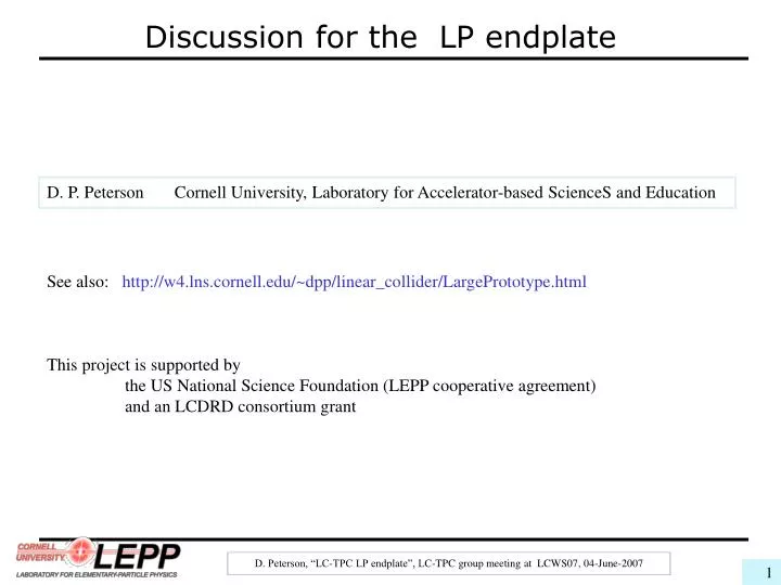 discussion for the lp endplate n.