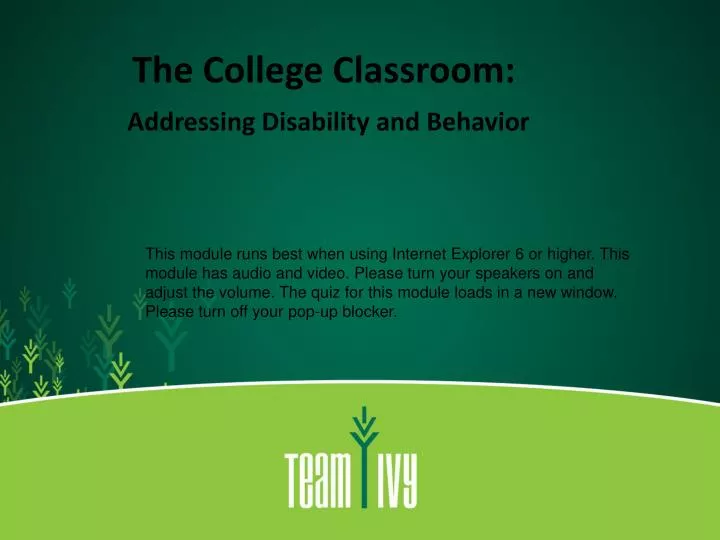 the college classroom addressing disability and behavior n.