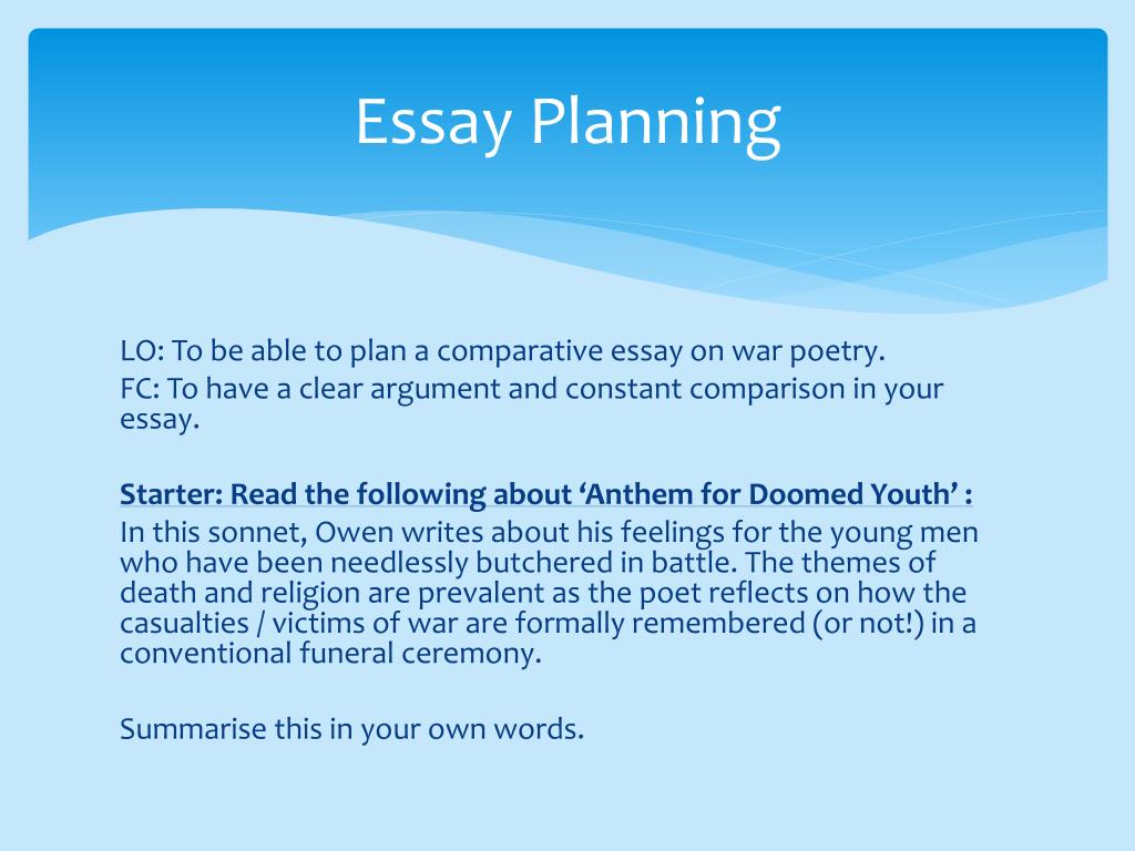 essay on planning