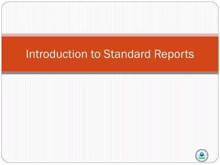 introduction to standard reports n.