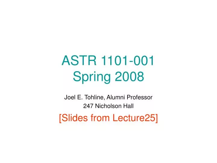 astr 1101 001 spring 2008 n.