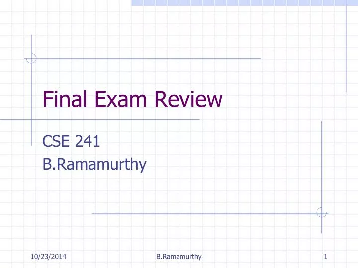 final exam review n.