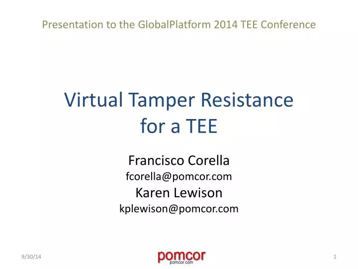 virtual tamper resistance for a tee n.