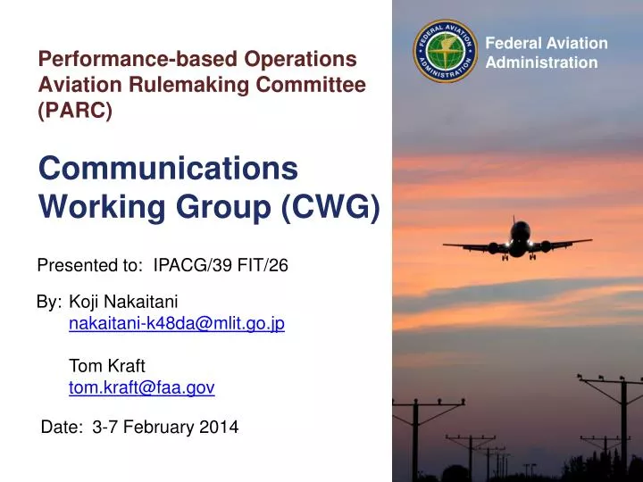 performance based operations aviation rulemaking committee parc n.