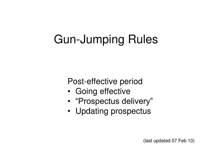 gun jumping rules n.