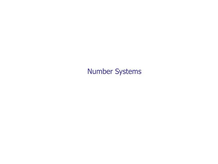 number systems n.