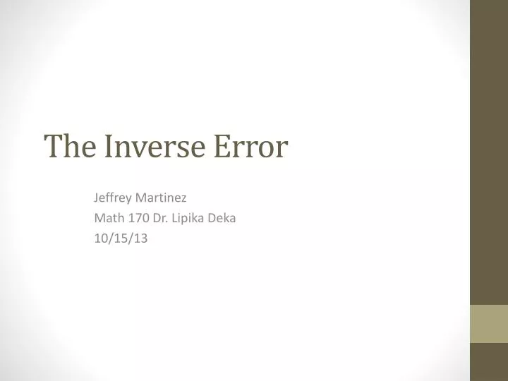 the inverse error n.