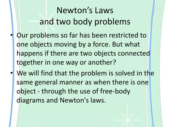 newton s laws and two body problems n.
