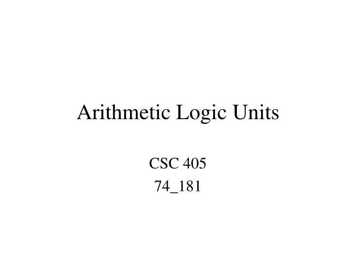 arithmetic logic units n.