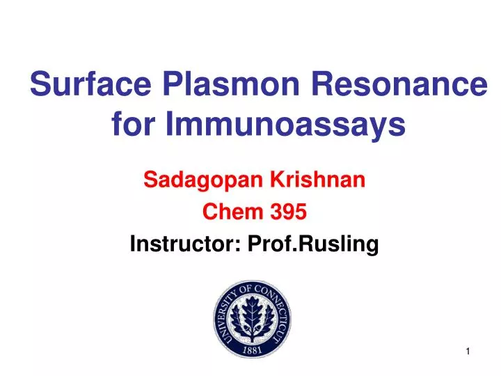 surface plasmon resonance for immunoassays n.
