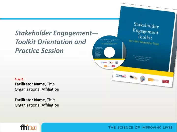 stakeholder engagement toolkit orientation and practice session n.