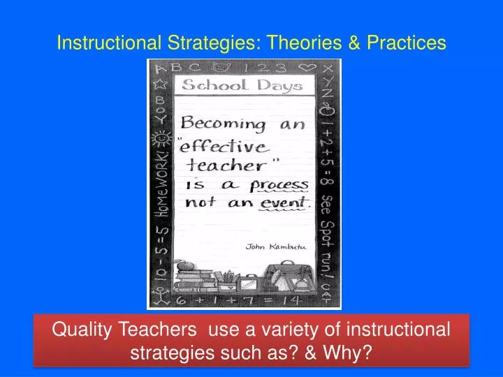 instructional strategies theories practices n.