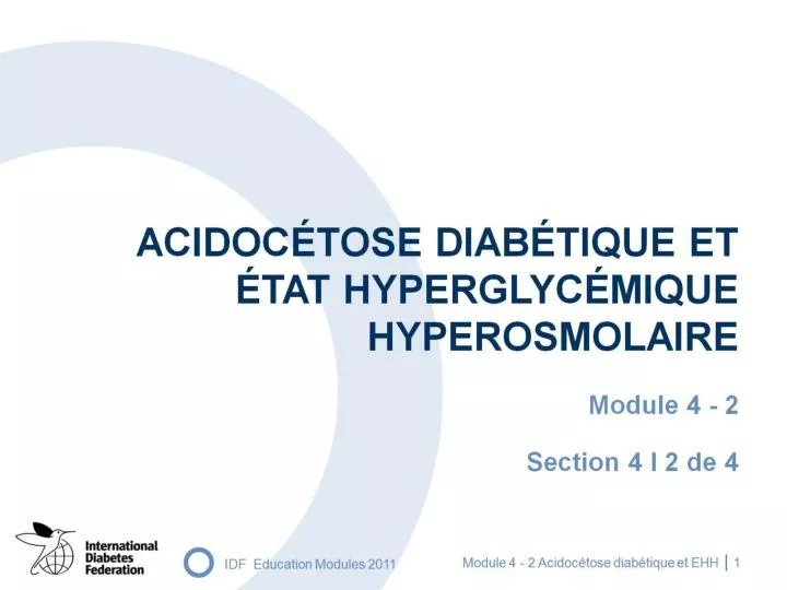 acidoc tose diab tique et tat hyperglyc mique hyperosmolaire n.