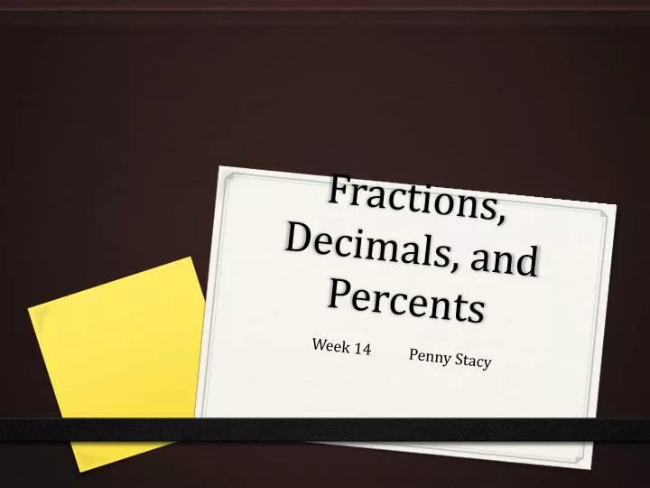 fractions decimals and percents n.