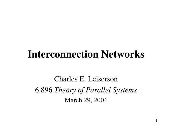 interconnection networks n.