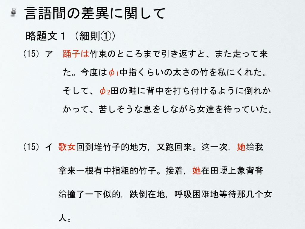 Ppt 日本語 韓国語 中国語 英語 における主題 主格の省略について 一語文を含む対照研究 Powerpoint Presentation Id 5774121