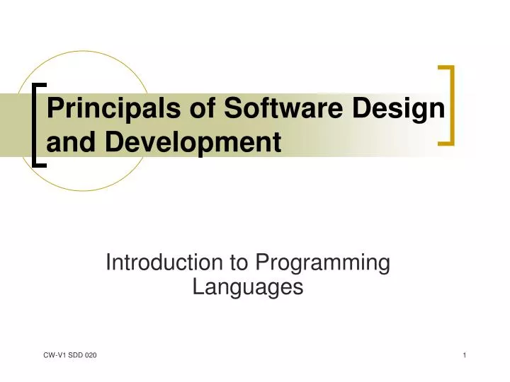 principals of software design and development n.