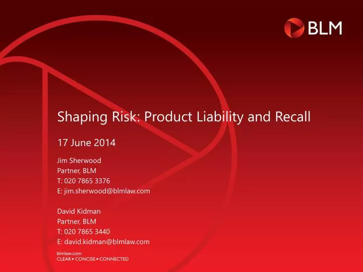shaping risk product liability and recall n.