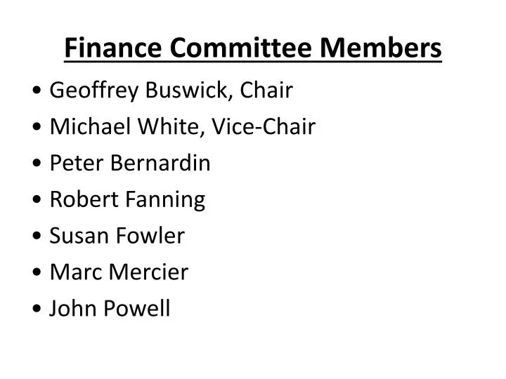 finance committee members n.