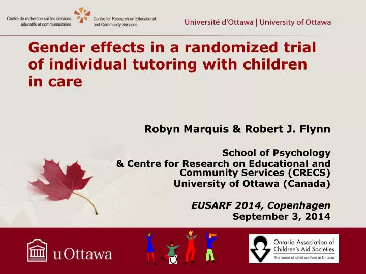 gender effects in a randomized trial of individual tutoring with children in care n.