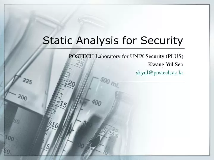 static analysis for security n.