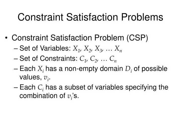 constraint satisfaction problems n.