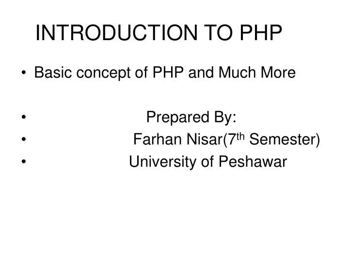 introduction to php n.