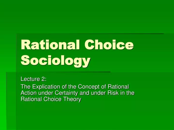rational choice sociology n.