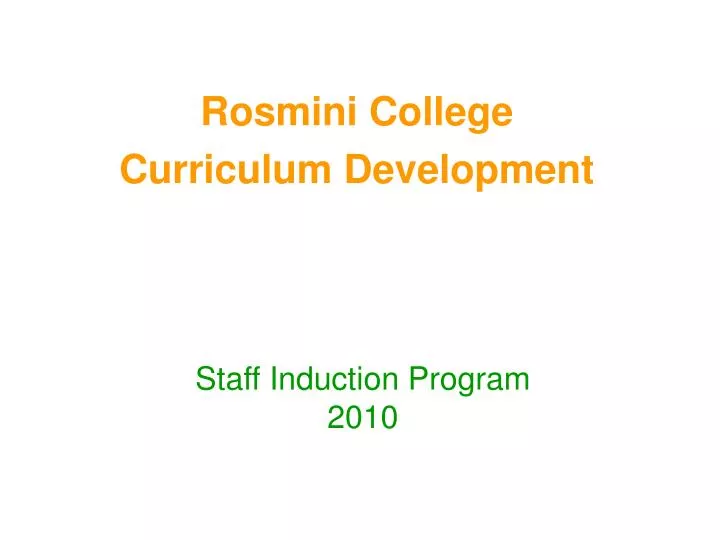 rosmini college curriculum development n.