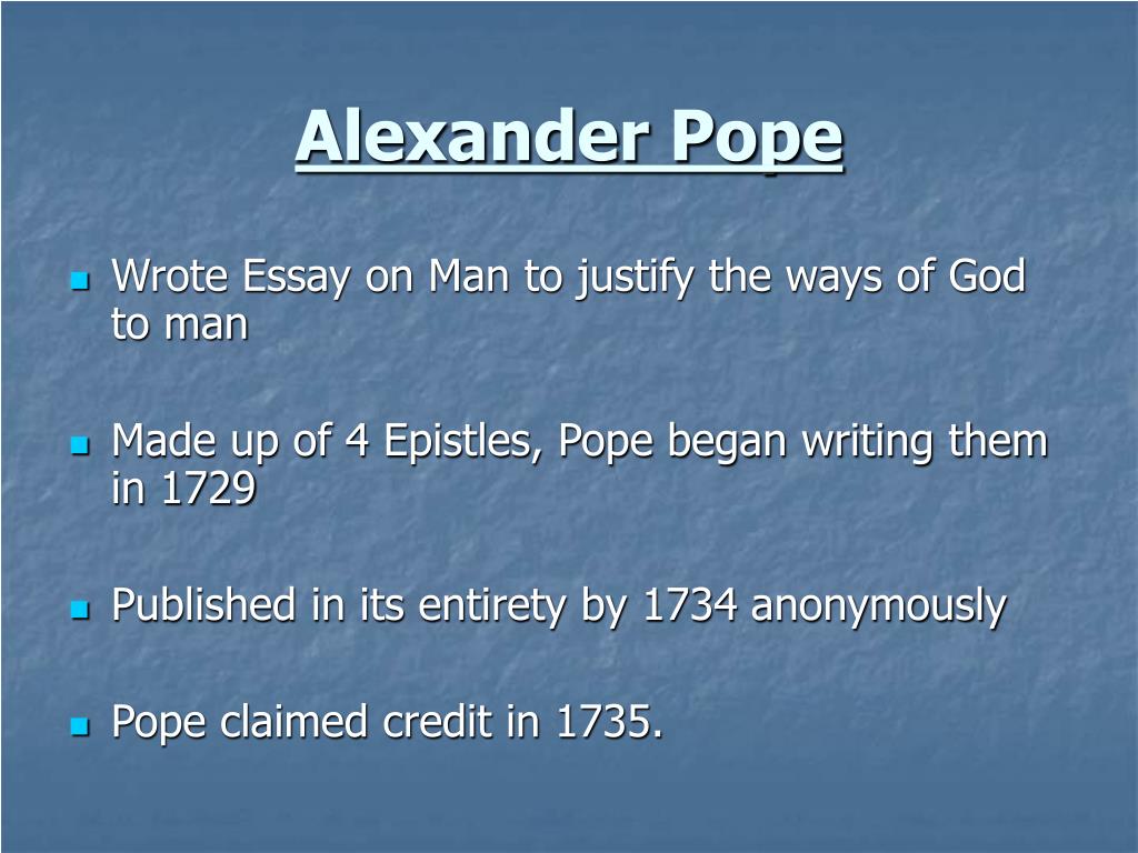 an essay on man alexander pope