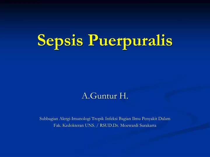 sepsis puerpuralis n.