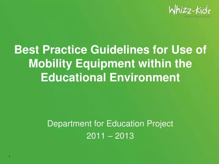 best practice guidelines for use of mobility equipment within the educational environment n.