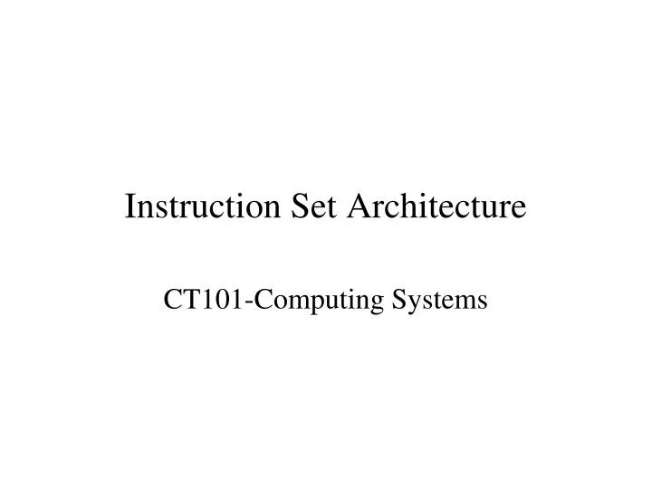 instruction set architecture n.