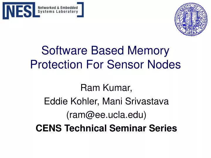 software based memory protection for sensor nodes n.