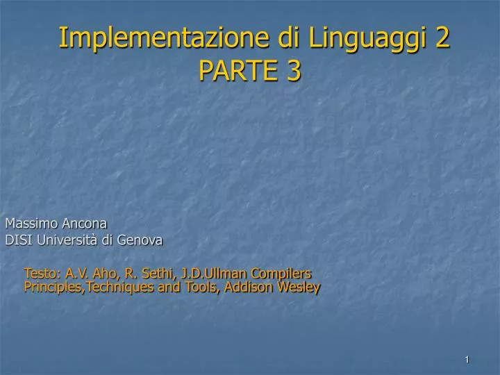 implementazione di linguaggi 2 parte 3 n.