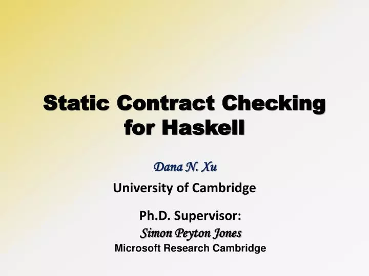 static contract checking for haskell n.