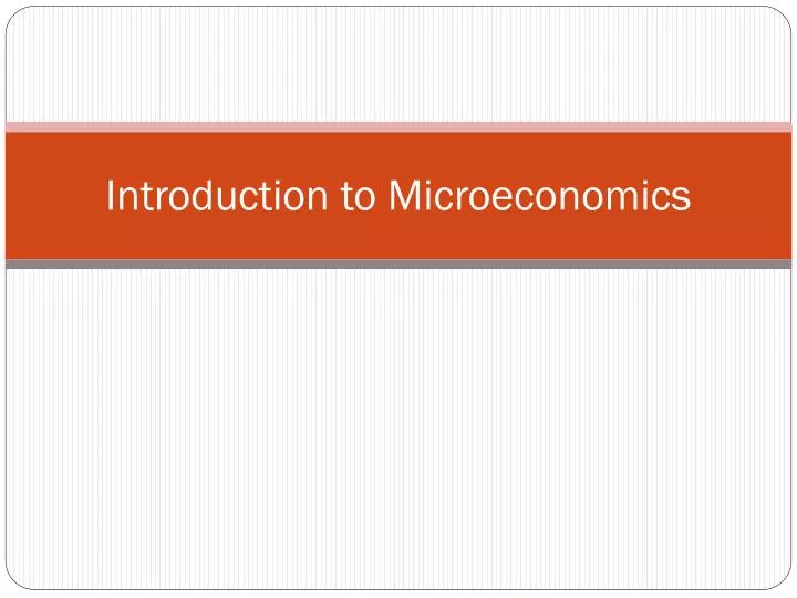 introduction to microeconomics n.