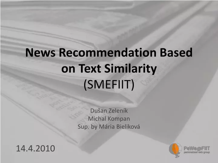 news recommendation based on text similarity smefiit n.
