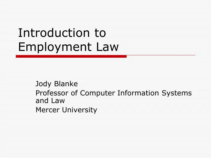 introduction to employment law n.