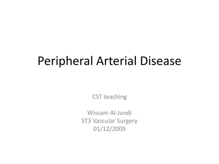 peripheral arterial disease n.
