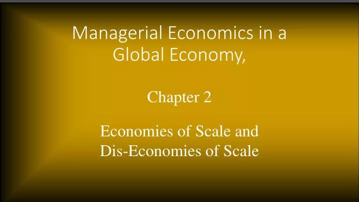 managerial economics in a global economy n.