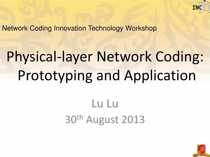 physical layer network coding prototyping and application n.