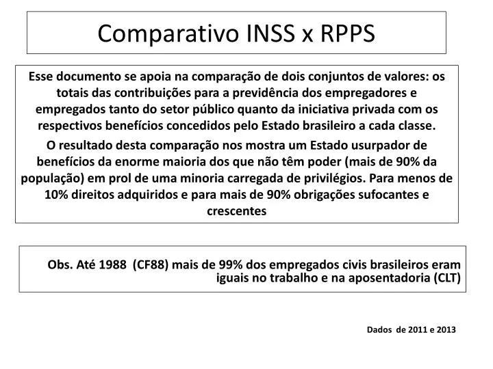 comparativo inss x rpps n.