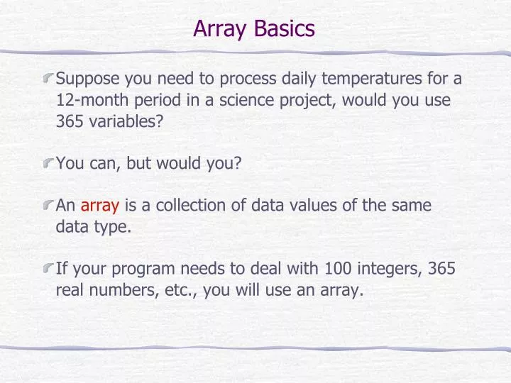 array basics n.