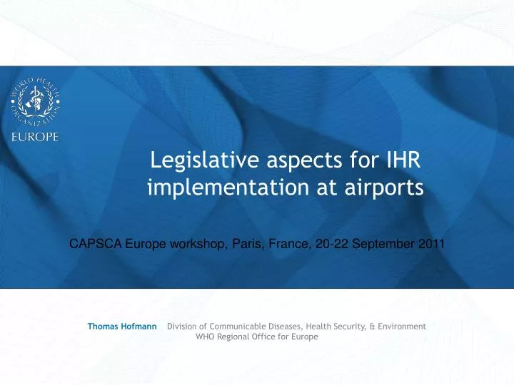 legislative aspects for ihr implementation at airports n.